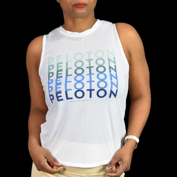 Spiritual Gangster Peloton Tank Top White Graphic Crewneck Sleeveless Size XS - Picture 1 of 14